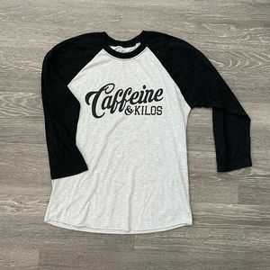 Caffeine and Kilos Baseball t shirt